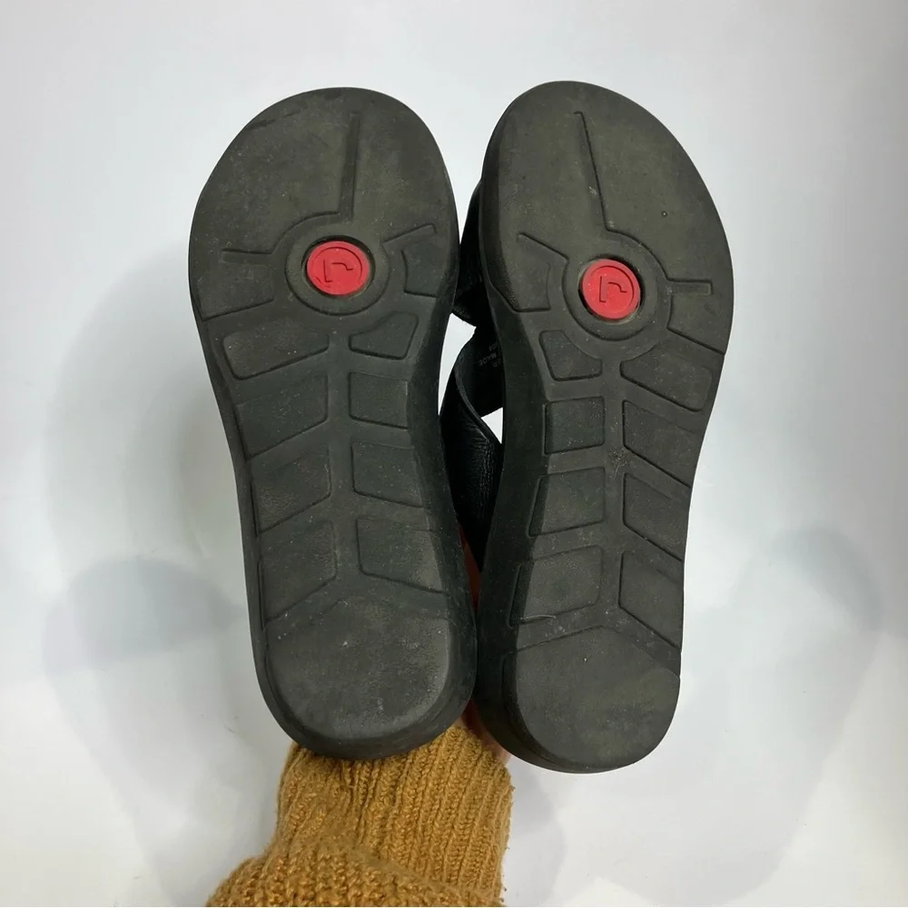 Rockport‎ black leather cross cross sandals adjustable back strap women’s size 7